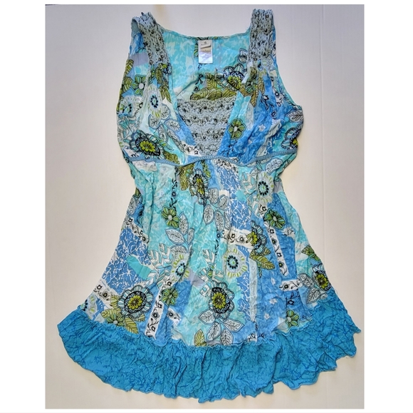 VINTAGE flowy rayon bohemian dress - Picture 3 of 15